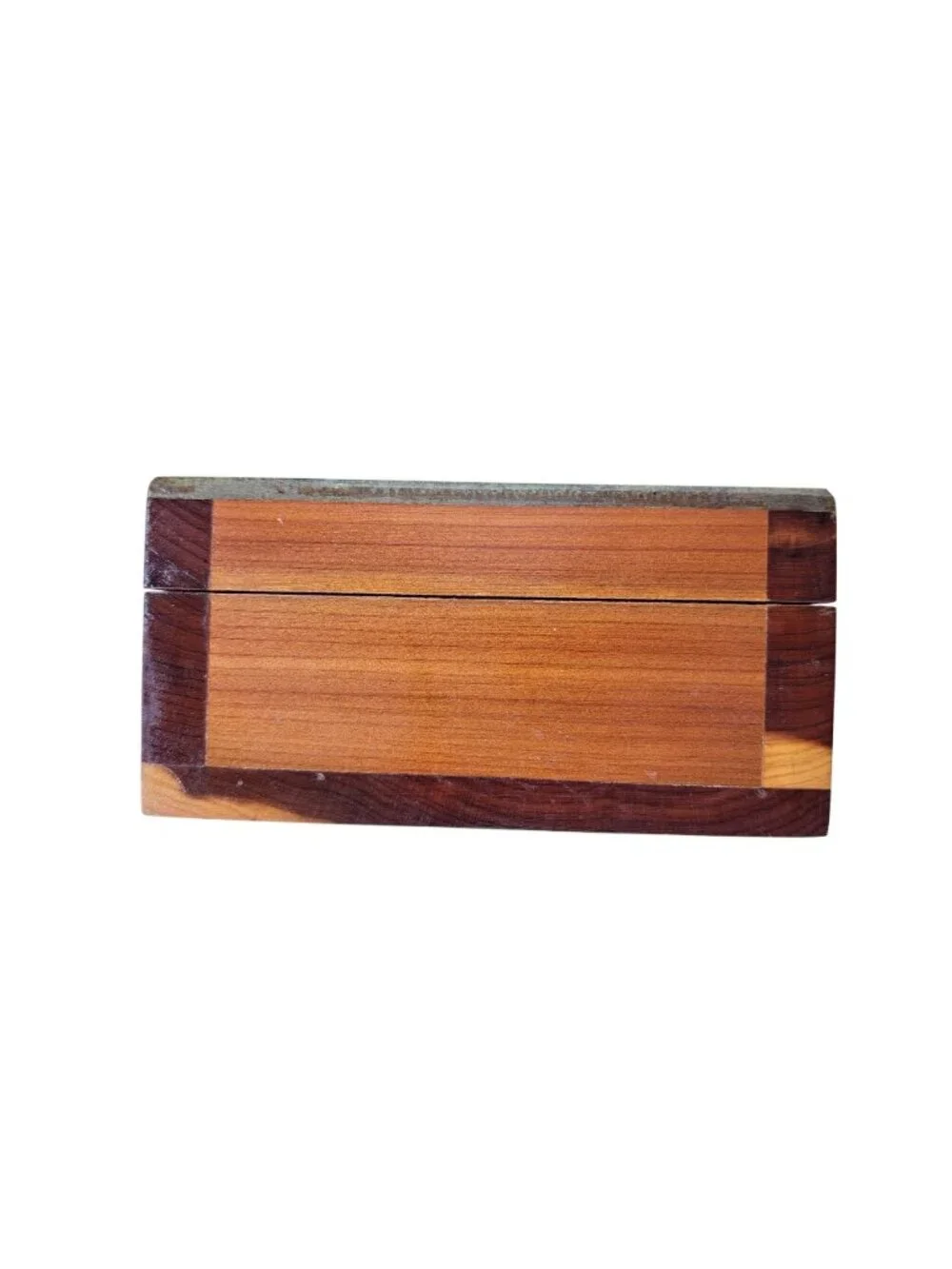 Vintage Footprints Box Cedar Wood Keepsake Inspirational Poem Storage Jewelry
